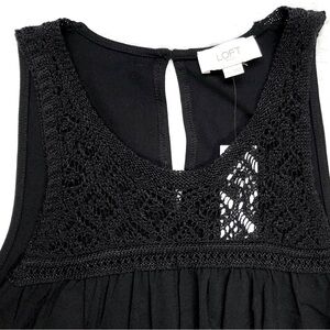 Loft Crochet Top Linen Blend Shift Dress